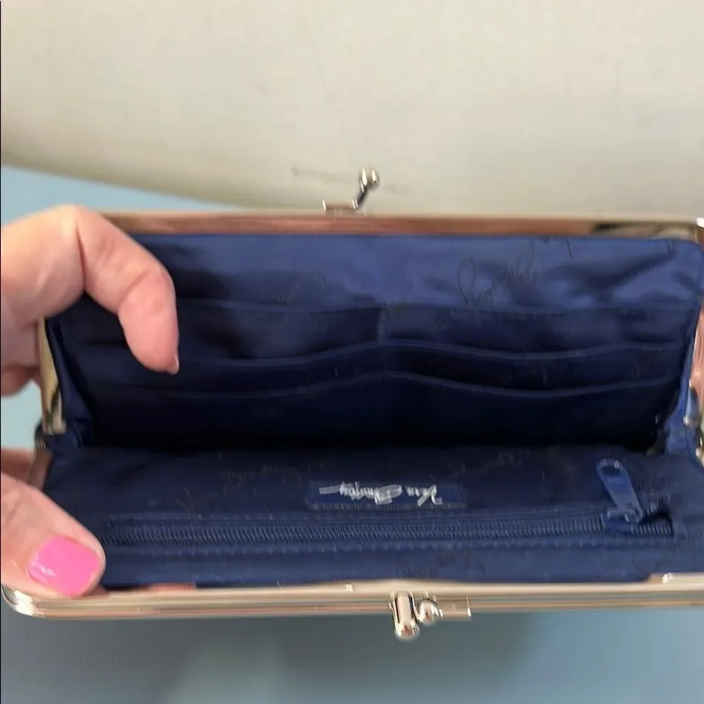 Vera Bradley Mediterranean Blue Kiss-lock@ Wallet/ Clutch